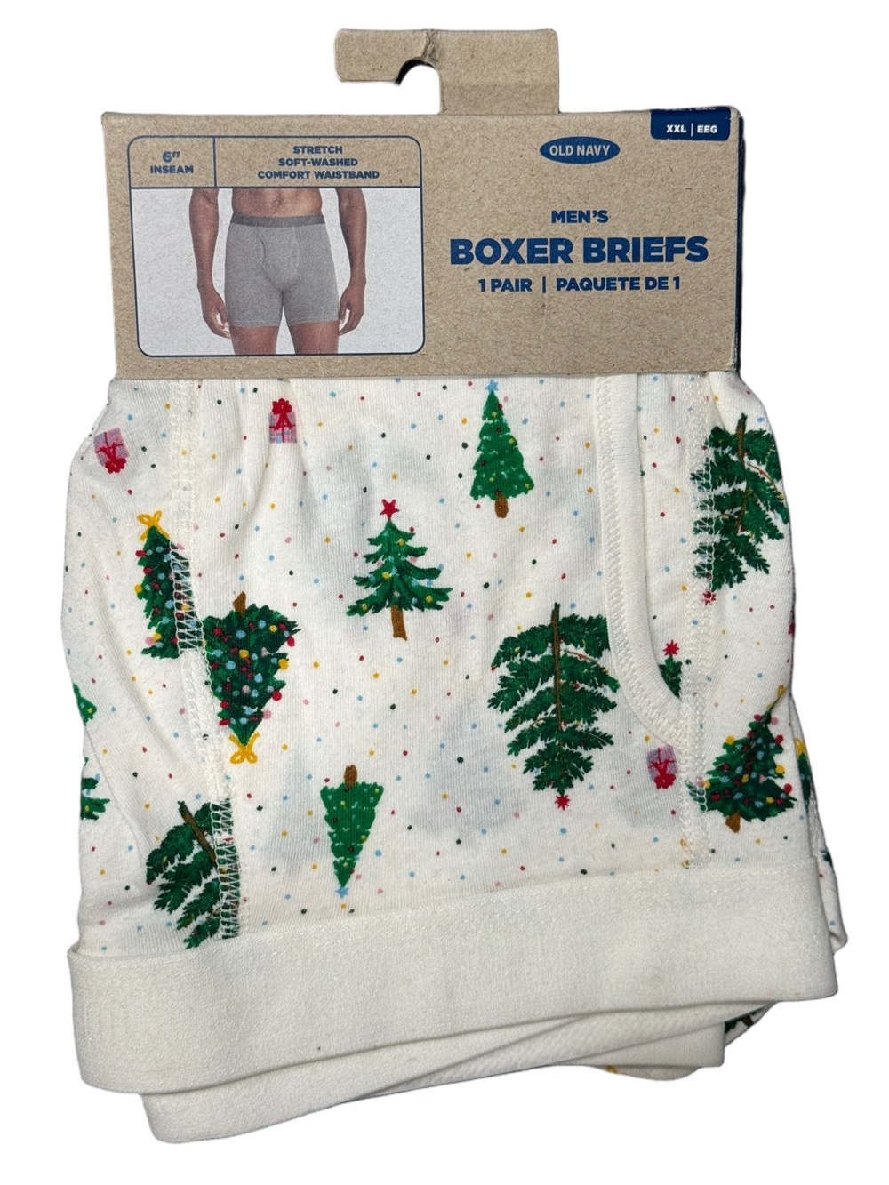 Mens Christmas Trees & Presents Boxer Briefs - Size XXL - Old Navy - NWT